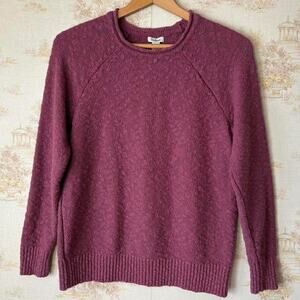 LL Bean Mauve Pink Textured Knit Sweater Womens S Granola Girl Cabincore